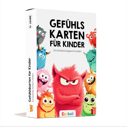 Edubini Gefühlskarten für Kinder [30 Karten + Erklärtexte] -...