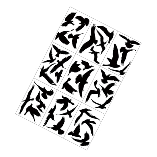 WEKADRIN 9 hojas Pegatinas Anticolisión para Ventanas Vinilos Estáticos con Diseño de Colibrí Negro Fácil Instalación sin Adhesivo Decorativas y Resistentes para Protección de Aves