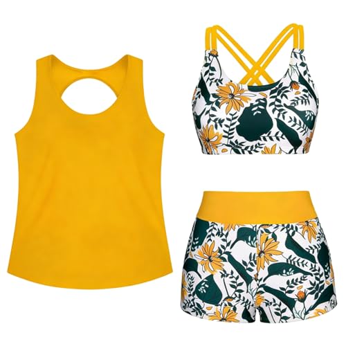 Tankini maillot de bain femme 3 pièces grande taille swimsuit shorty chic
