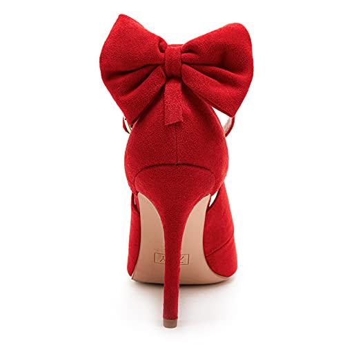 Image of Fashare Womens High Heels Bow Tie Back Sexy Stiletto Ankle Strap Wedding Dress Pumps Shoes
