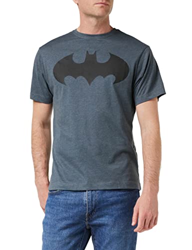 DC Comics Men's Dc Comics - Mono Batman Mens T-shirt Dark Heather T Shirt, Dark Heather Grey, L UK