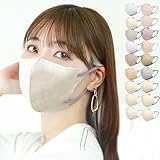 [ジュエルフラップマスク] マスク 立体 大きめ バイカラー おしゃれ 40枚×1箱 【カケンテスト済み】 花粉対策 小顔効果 3D 不織布 使い捨て 息がしやすい 蒸れない 耳が痛くならない (オールドレース×紐ラベンダーグレー)