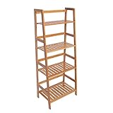 LNC Original Color Minisize Bamboo Four-Shelf Bookcase 4 Shelves Ladder-Shaped Bookrack