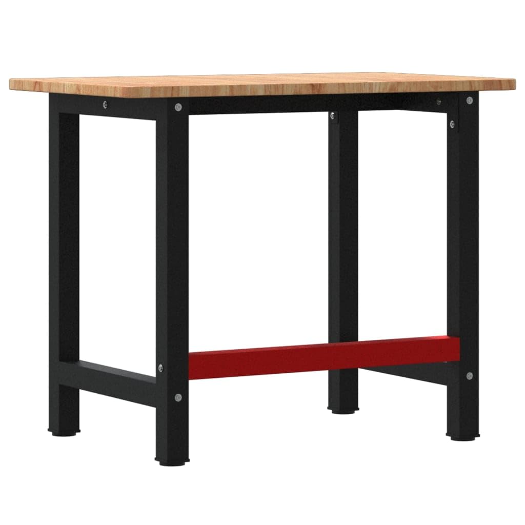 Genérico Banco de Trabajo Rectangular Madera Maciza Roble 100x60x81,5 cm,Bricolaje,Accesorios de Bricolaje,Organización y Almacenamiento de Herramientas,Mesas de Trabajo,Marrón,3309658
