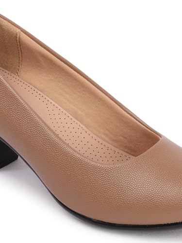 Image of Carlton London Women Comfortable Block Heel Pointed Toe Slip On Fashion Shoes for Daily use, Office use, Casual use