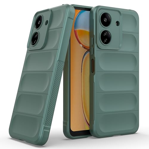 Image of Amazon Basics Back Case Cover for Mi Redmi 13C 4G (Silicone Dark Green)