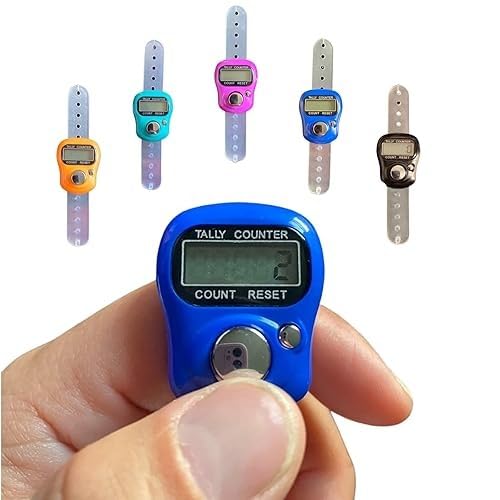 Royals Finger Tally Counter 3-Pack – Digital Electronic Hand Tally Counter, Portable Mini Number Clicker for Finger Counting, Mantra Japas, Counting Exercise-image-21