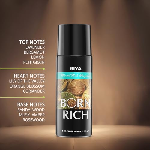 Image of Riya Born Rich Deodorant | Long Lasting Fragrance Perfume Body Spray 150 Ml