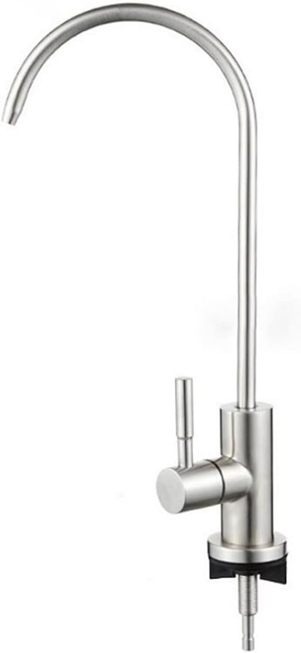Gooseneck Water Purifier Faucet Reverse Osmosis Drinking Water Filter Faucet Stainless Steel 1/4"" Ceramic Core (Color : Sliver)