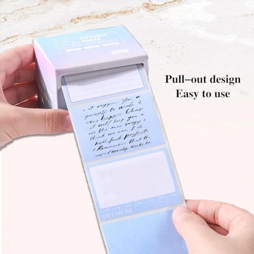 Image of Sticky Notes Dispenser Cube with 512 Self Adhesive Memo Sheets (1.8 x 2.5 Inch) | Pull-Out Sticky Note Pad for Office, School & Home | Cute Desk Memo Note Holder for Reminders, Pack of 1