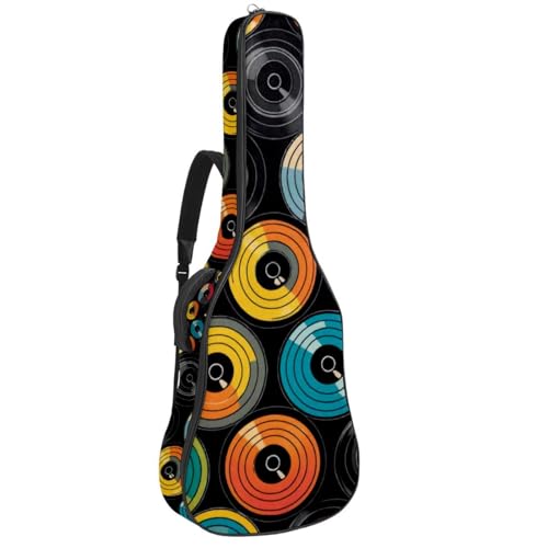 Housse guitare étanche à motif disques vinyles pour musiciens nomades