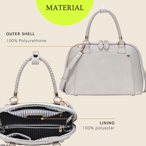 Madison West Camila Satchel | Handbag for Women | Vegan Leather, Canvas or Straw Purse with Top Handle & Crossbody Strap | - Image 6