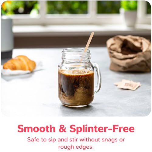 Miniatura 5 de Gusto 500 Unidades Agitadores De Café De Madera De 5.5 Pulgadas, Varillas De Madera Biodegradables, Amigables Con El Medio Ambiente Para Café Y Cócteles, Paquete Anteriormente Cómodo
