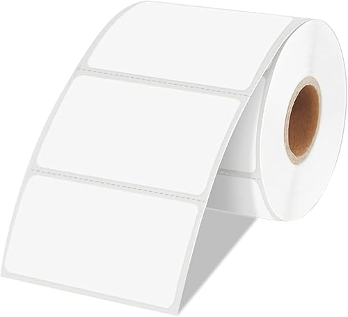 Etiquetas térmicas extraíbles blancas de 2 x 3 pulgadas, escritas, extraíbles, imprimibles térmicamente, 300 hojas por rollo con líneas perforadas