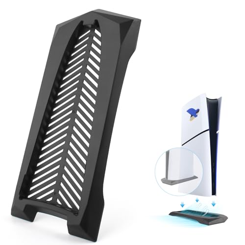 RongZy Soporte Base para PS5 Slim Sólo Aplicable a la Versión Digital Soporte Vertical Compatible con PlayStation 5 Slim Consola Accesorio(Negro,Edición Digital)