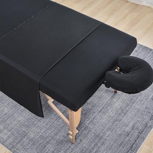 MRJ Soft Microfiber Massage Sheet Set - Black Comfort