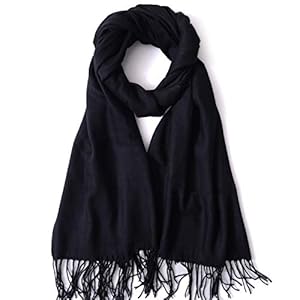 GERIINEER Winter Long Wool Soft Warm Tassel Scarves for Women Men Ladies 25 Solid color Scarfs Women Men Shawls and Wraps