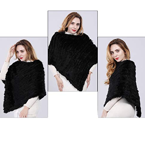 Women Shawl Genuine Rabbit Hair Knitted Cape Triangle Poncho Stole Winter Warm Wedding Party2