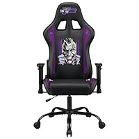 Joker - Gaming Stuhl oder Bürostuhl, Gamer Sessel für Erwachsene, Bequeme Sitzfläche, integrierte Kopfstütze, Armlehnen und Höhe verstellbar, ergonomische Rückenlehne - Schwarz.