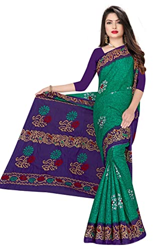 Image of TAMAIRA FASHION Mulmul Pure Cotton Saree For Woman Batik Printed |Office Wear Daily Wear Sarees For Women Without Blouse Piece
