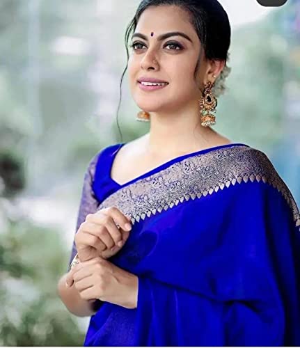 Image of Avantika Fashion Woven Kanjivaram Soft Lichi Silk Embellished Banarasi Saree With Blouse Piece For Women