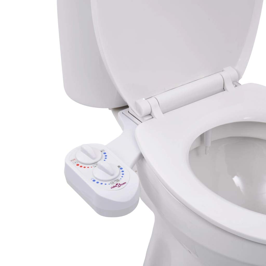 Festnight Bidet Accessorio per WC Acqua Calda e Fredda a Ugello Singolo Spruzzatore di Acqua Calda Fredda per Igiene Personale Bianco
