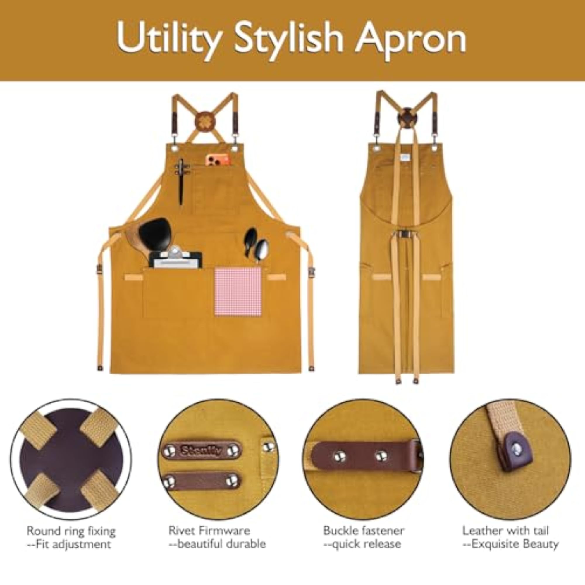Adjustable Cotton Canvas Work Apron for Men & Women