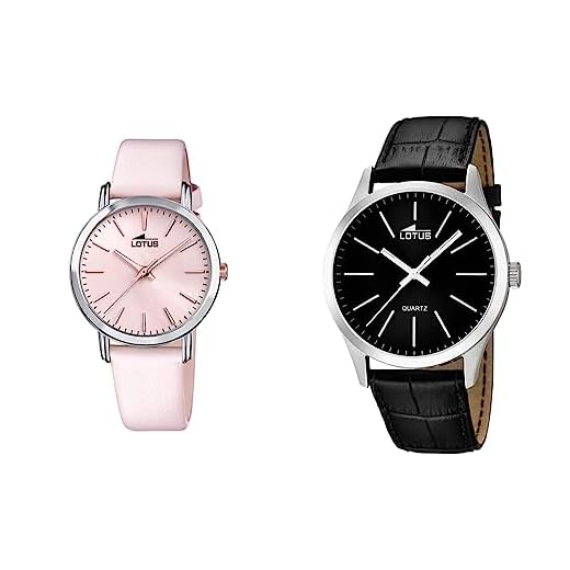 LOTUS Reloj de Vestir para Mujer 18738/2 & Reloj Analógico para Hombre de Cuarzo con Correa en Cuero 15961/3