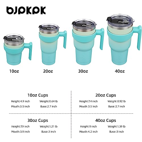 Image of BJPKPK 40 oz Tumbler with Handle & Straw, Insulated Stainless Steel Mug
