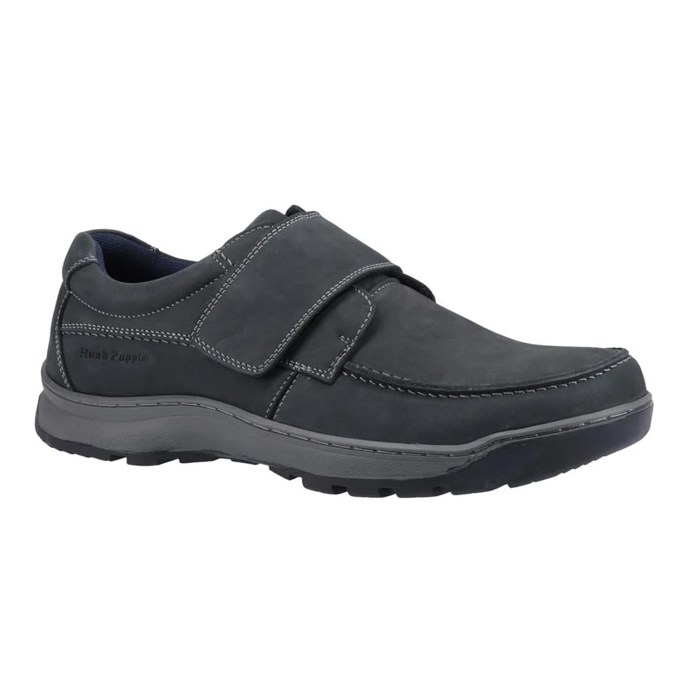 Hush Puppies Men's Light Casper Touch Fastening Shoes - Navy Nubuck - 12 Uk