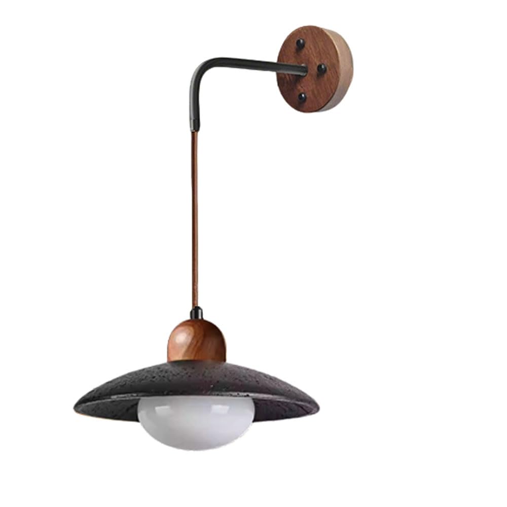 HUAYUSEDF American Industrial Style Flush Mount Wall Light, G9 Screw Single-Head Lamp, Creative Black Travertine Glass Sconce, Warehouse Entrance Hallway Decorative Lighting Fixtures