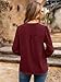 Simplee Blouses for Women Dressy Casual Long Sleeve Fall Cute Boho Tops V Neck Swiss Dot Hollow Out Fashion Shirts Trendy(Dark Red M)