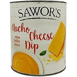 SAWORS - Queso Cheddar Líquido, Nacho Cheddar, Salsa de Queso, Salsa Cheese Nacho Dip, Salsa Cheddar con toque Jalapeño, Lata - 3Kg
