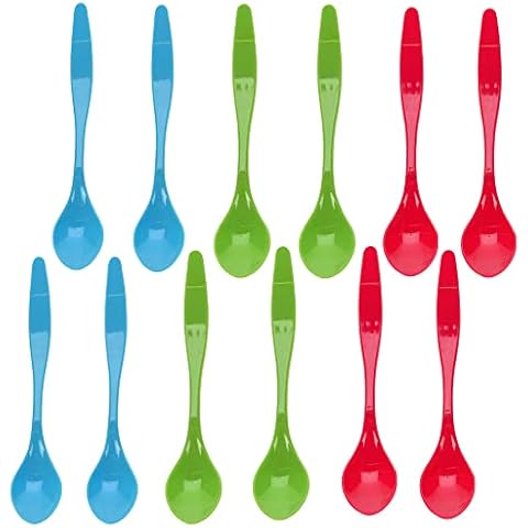 12 Stück Eierlöffel Dessertlöffel aus Kunststoff Cover