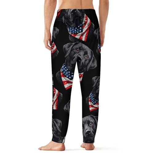 Labrador Retriever Dog U.S.A Flag Men's Pajama Pants Lounge Pant Sleepwear PJ Bottoms2