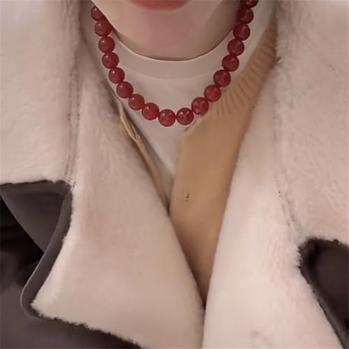 Hewill Carnelian Necklace Choker Red Crystal Gemstone Agate Garnet Bead Beaded Necklace for Women Men Bead 4mm 6mm 8mm 10mm3