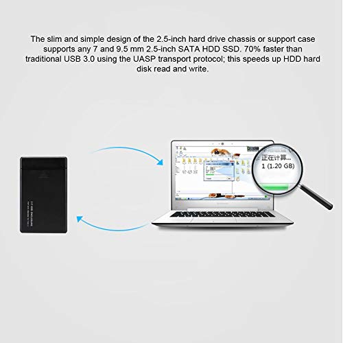 Woyisisi W25a831 2,5-Zoll-SATA-Festplattengeh?use mit kratzfestem USB3.1-Typ-C-GEH?use(Schwarz) – Bild 6