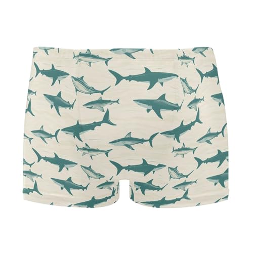 Cute Shark Mens Swim Trunk Swimwear Bathing Suit Swim Brief Square Leg Board Short S B0404974