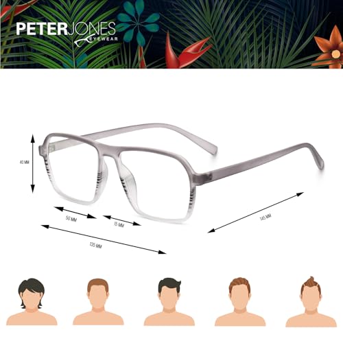 Image of Peter Jones Square Unisex Medium Sleek Optical Frame with Anti Glare Lenses (AG216TP)