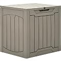 YITAHOME 31 Gallon Outdoor Storage Box, Resin Deck Box and Waterproof Package Delivery Box for Gardening Tools, Pool Supplies, Patio Furniture, Lockable, Taupe