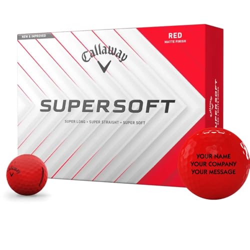 Callaway Golf Supersoft Matte Red Personalized Golf Balls - 2025 Model