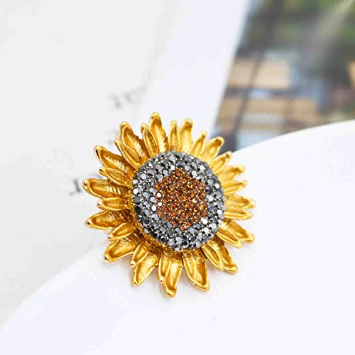 Image of Crystal Pearl Flower Brooches Pins Fashion Beautiful Created Rhinestone Floral Brooch Good Idea for Party Dance Wedding Banquet for Elegant Women Girl