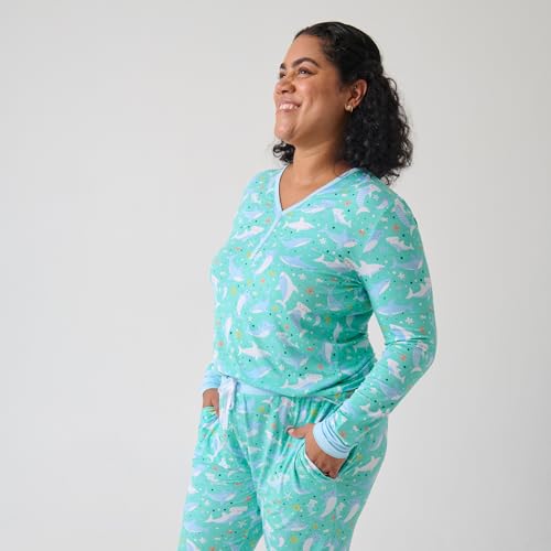 Image of Little Sleepies Womens Pajama Top, Viscose from Bamboo, Henley Button Up Nursing PJs, Family Matching Pajamas for Women Set
