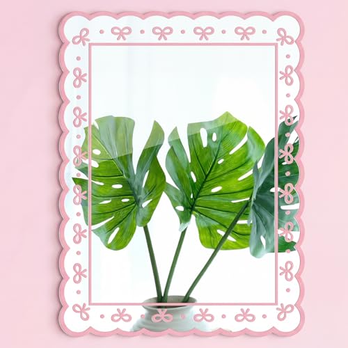 Pink Bow Magnetic Locker Mirror 5 x 7'' Small Acrylic Mirror (Elegant)