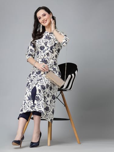 Image of Stylum Women's Floral Printed Rayon A-Line Kurta