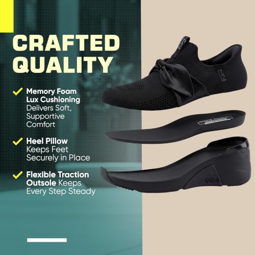 Image of Skechers Women's A Wedge - Enzie Hands Free Slip-ins | Casual wedge sneaker, Slip-ins techology, Wedge Fit, Lux Memory Foam, Engineered Knit upper