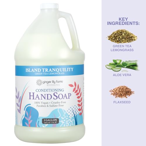 Ginger Lily Farms Botanicals All-Purpose Liquid Hand Soap Refill, Island Tranquility, 100% Vegan & Cruelty-Free, Green Tea Lemongrass Scent thumb #4