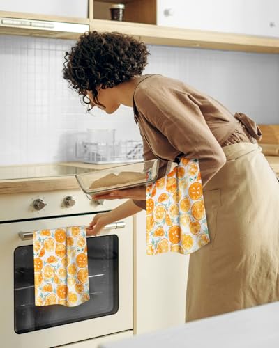 Image of Miss Adola 150GSM Flour Sack Kitchen Towels Set of 2, Lemon | 18 inchx26 inch, Lightweight, Lint-Free, Pure Cotton, Decorative, with Hanging Loop, Absorbent, Softer after Wash, Giftable Package