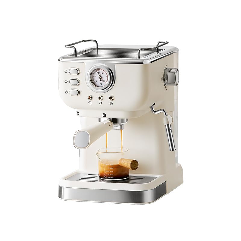 Máquinas de Café Semi-Automáticas, 20 bar, capacidad del depósito de agua 1,5 L, espumador de leche, controlador de temperatura inteligente NTC, 1050 W, para café molido, espresso, capuchino