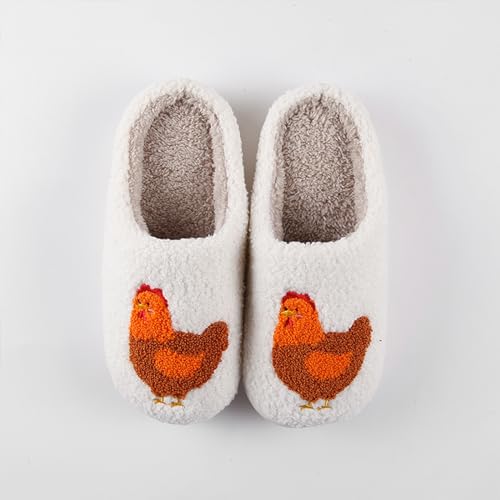 Image of Cute Animal Slippers for Women Man Cartoon Animal Slippers for Woman Fuzzy Memory Foam Winter Warm Fluffy Shoes